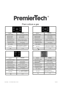 Manuale PremierTech PC5G75V Piano cottura