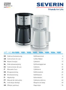 Manual Severin KA 9250 Coffee Machine
