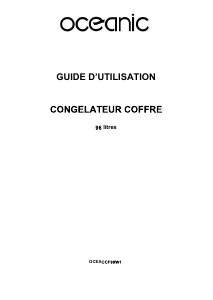 Mode d’emploi Oceanic OCEACCF99W1 Congélateur