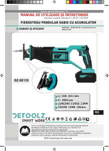Manual Detoolz DZ-SE135 Ferăstrău cu piston