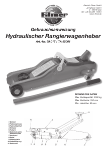 Bedienungsanleitung Filmer 59.017 Wagenheber