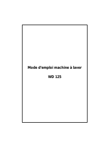 Mode d’emploi Westwood WD125 Lave-linge