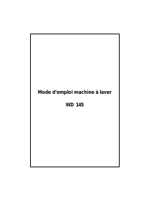 Mode d’emploi Westwood WD145 Lave-linge