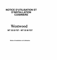 Mode d’emploi Westwood WT55BFST Cuisinière