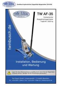 Bedienungsanleitung Twin Busch TW AF-35 Wagenheber