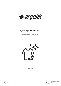 Kullanım kılavuzu Arçelik 11140 M Çamaşır makinesi