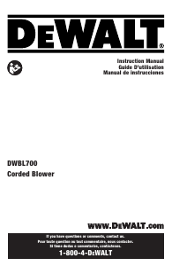 Manual de uso DeWalt DWBL700 Soplador de hojas