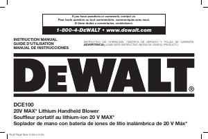 Manual DeWalt DCE100B Leaf Blower