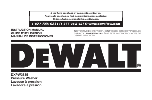 Manual de uso DeWalt DXPW3835 Limpiadora de alta presión