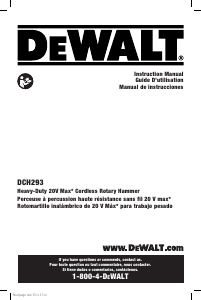 Mode d’emploi DeWalt DCH293X2 Perforateur