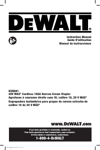Manual de uso DeWalt DCN681D1 Grapadora electrica