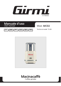 Manual Girmi MC0201 Moinho de café