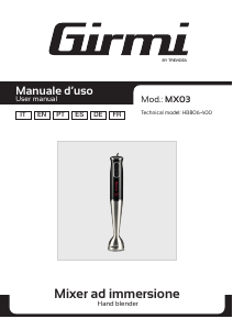 Manual Girmi MX0300 Hand Blender