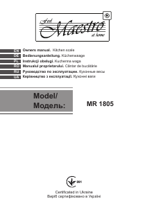 Instrukcja Maestro MR-1805 Waga kuchenna