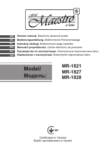 Manual Maestro MR-1828 Scale