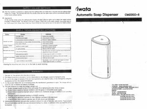 Handleiding Iwata CM23SD-6 Zeepdispenser