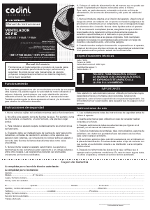 Manual de uso Codini V18AN Ventilador
