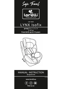 Használati útmutató Lorelli Lynx Isofix Autósülés