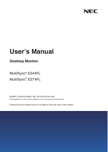 Handleiding NEC MultiSync E274FL LCD monitor