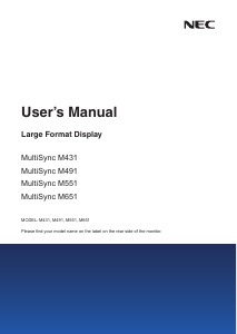 Handleiding NEC MultiSync M551 LCD monitor