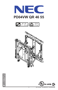 Manuale NEC PD04VW QR 46 55 Supporto da parete