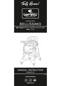 Instrukcja Lorelli Bellissimo Krzesełko do karmienia