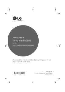 Mode d’emploi LG 65UF7729 Téléviseur LED