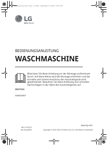 Bedienungsanleitung LG F4WV309S0 Waschmaschine