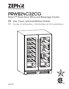 Manual Zephyr PRWB24C32CG Wine Cabinet