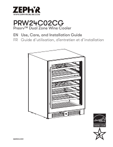 Handleiding Zephyr PRW24C02CG Wijnklimaatkast