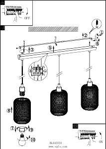 Bruksanvisning Eglo 43333 Lampa