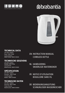 Bedienungsanleitung Brabantia BBEK1013KWH Wasserkocher