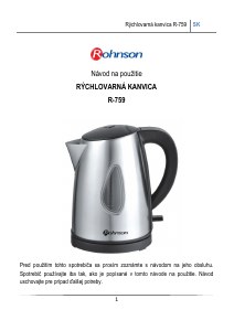 Návod Rohnson R-759 Kanvica