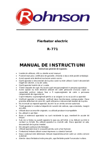 Manual Rohnson R-771 Fierbător