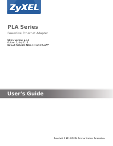 Manual ZyXEL PLA5205 Powerline Adapter