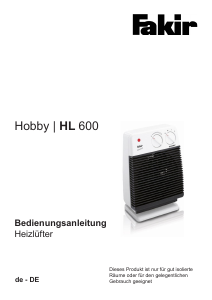 Handleiding Fakir HL 600 Hobby Kachel