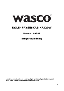 Brugsanvisning Wasco KF320W Køle-fryseskab