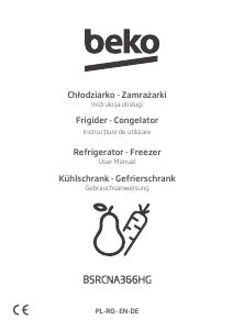 Bedienungsanleitung BEKO B5RCNA366HG Kühl-gefrierkombination
