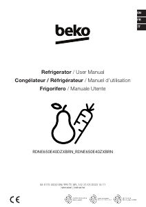 Handleiding BEKO RDNE650E40ZXBRN Koel-vries combinatie