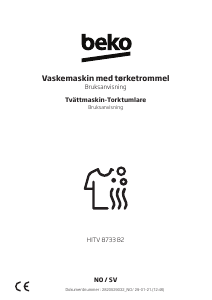 Bruksanvisning BEKO HITV 8733 B2 Kombinerad tvätt-tork
