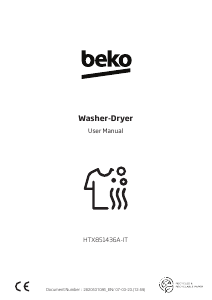 Handleiding BEKO HTX851436A-IT Was-droog combinatie