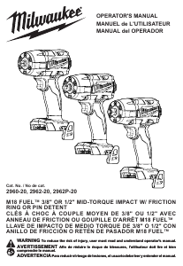 Manual de uso Milwaukee 2962-22R Llave de impacto