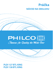Návod Philco PLDI 138 BTL King Práčka