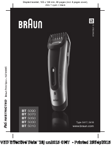 Manual Braun BT 5090 Aparador de barba