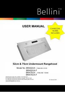 Handleiding Bellini BRA75UX Afzuigkap