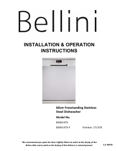 Manual Bellini BDW147X-F Dishwasher