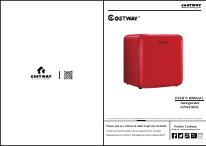 Manual Costway EP24436US Refrigerator