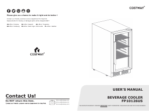 Manual Costway FP10126US Refrigerator