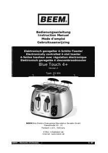 Bedienungsanleitung Beem Blue Touch 4+ Z1.001 Toaster