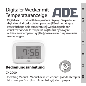 Manual de uso ADE CK 2000 Despertador